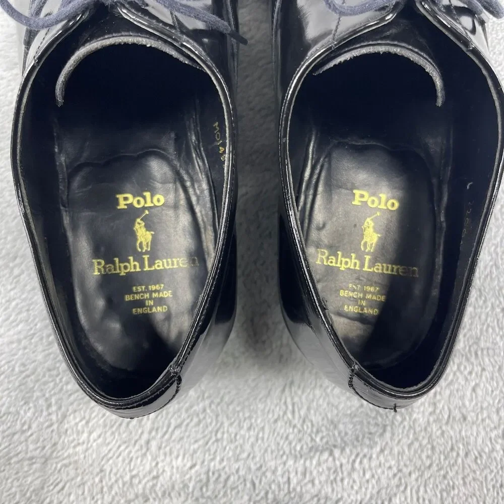 Crockett & Jones Polo Ralph Lauren Tuxedo Dress Shoes Men 9 Black Patent Leather